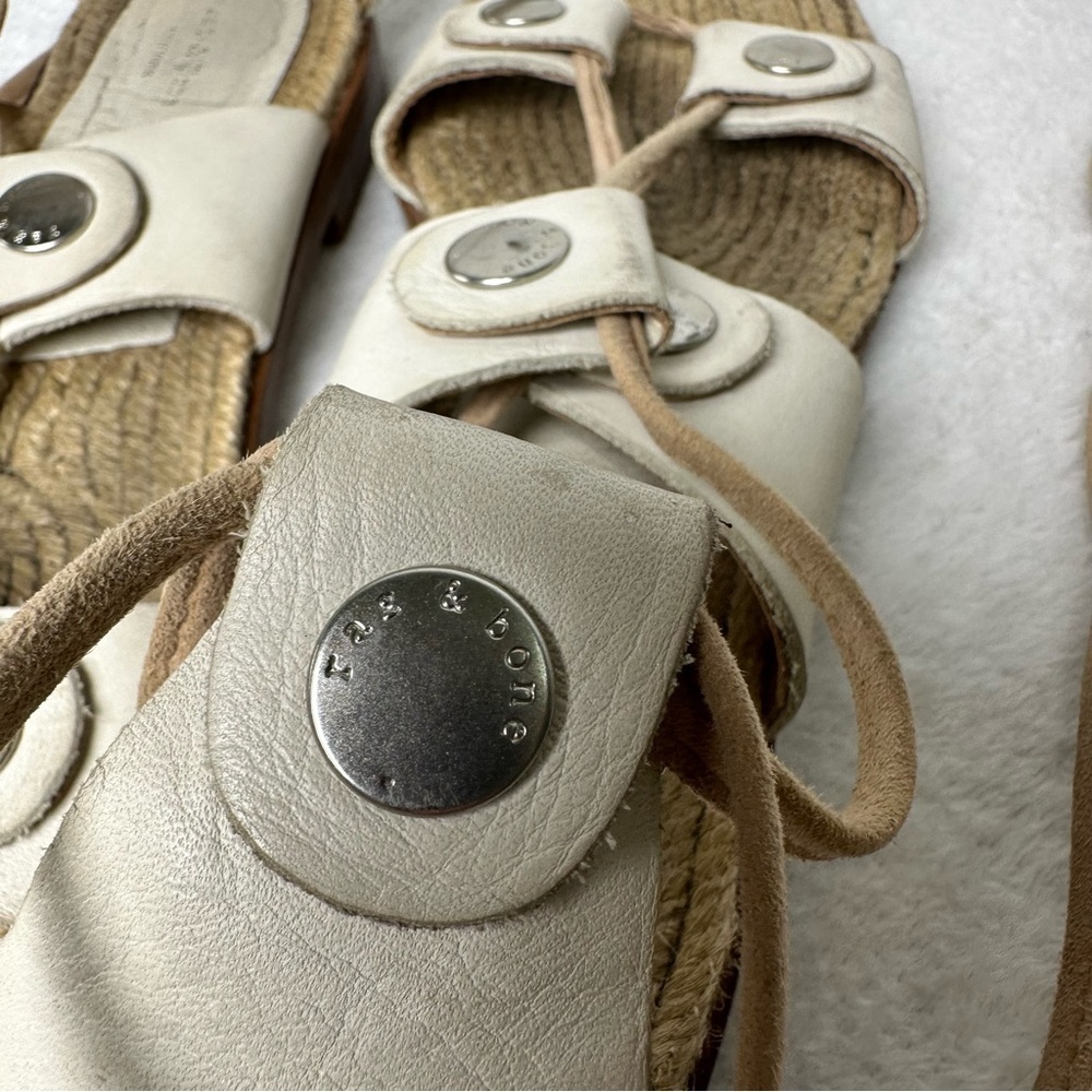 Rag & Bone Evelyn Tie Up Gladiator Sandals in Ivory Size 8.5 - Picture 11 of 12